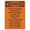 Signmission OSHA WARNING Sign, Pressure Washer Procedures Inspect, 14in X 10in Aluminum, 10" W, 14" L, Portrait OS-WS-A-1014-V-13456 - alternate 1